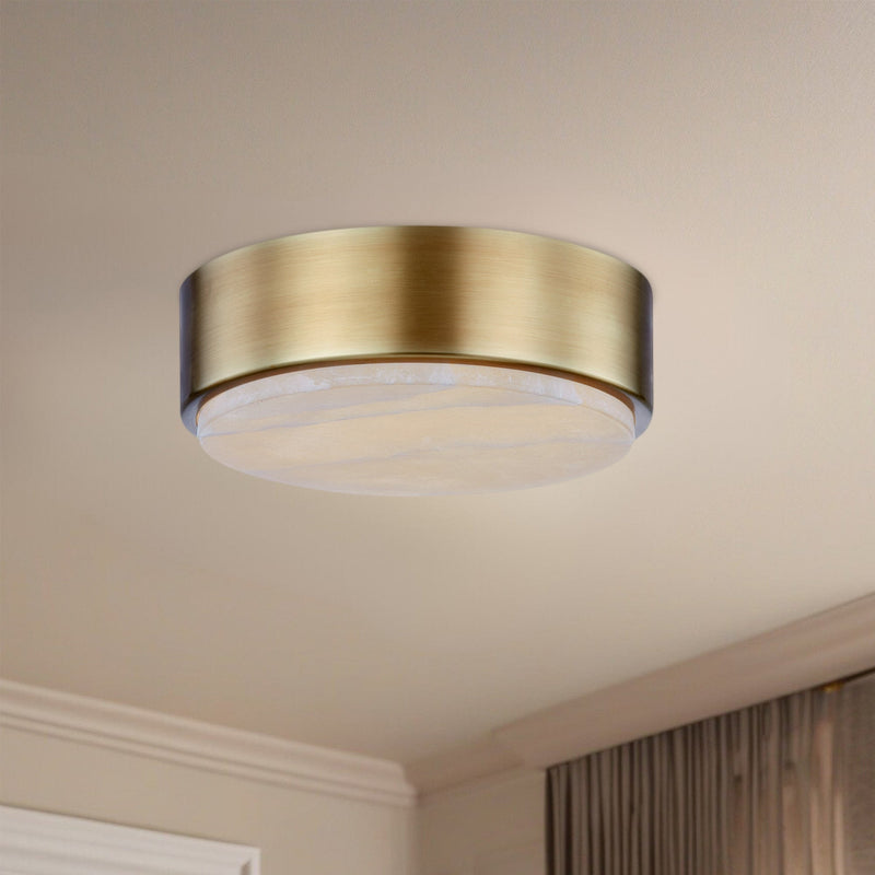 Blanco 8" LED Flush Mount in Vintage Brass/Alabaster