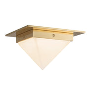 Mineral 4" (8" Width) Flush Mount in Patina Brass/Alabaster