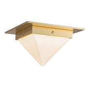 Mineral 4" (8" Width) Flush Mount in Patina Brass/Opal Glass