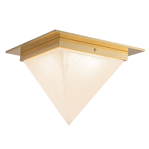 Mineral 9" (11" Width) Flush Mount in Patina Brass/Alabaster