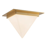 Mineral 9" (11" Width) Flush Mount in Patina Brass/Opal Glass