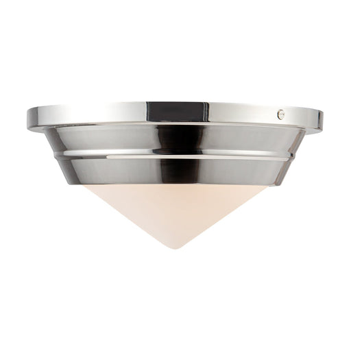 Willard 10" Flush Mount in Polished Nickel/Opal Matte Glass