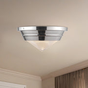 Willard 10" Flush Mount in Polished Nickel/Prismatic Glass