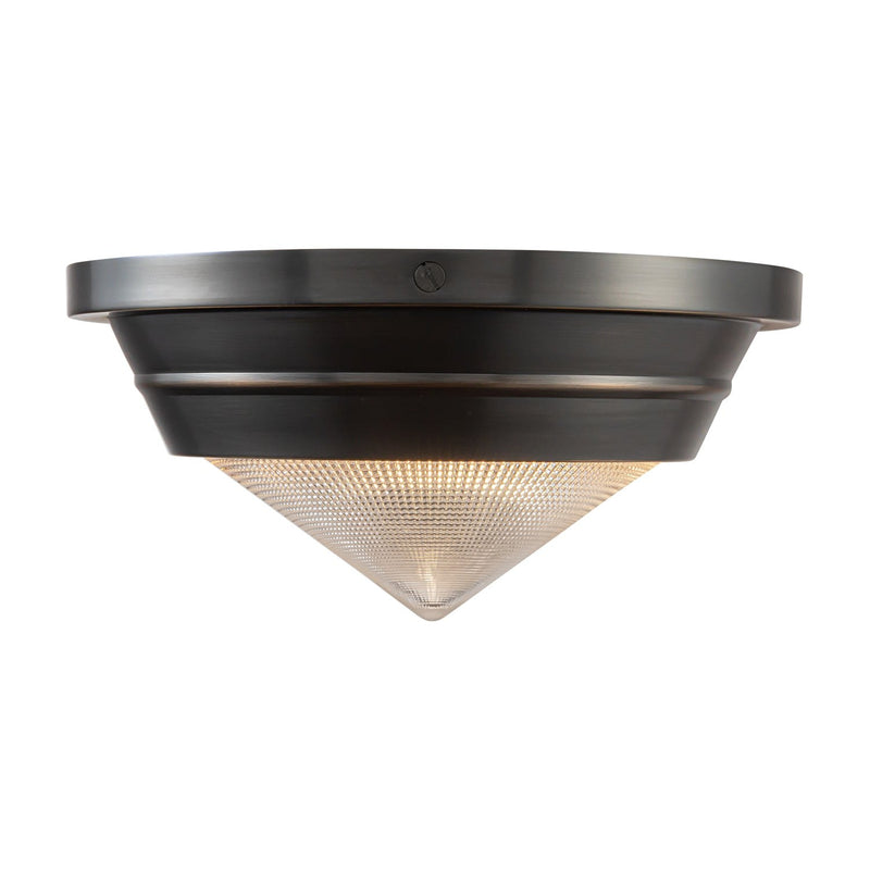Willard 10" Flush Mount in Urban Bronze/Prismatic Glass