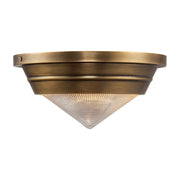 Willard 10" Flush Mount in Vintage Brass/Prismatic Glass