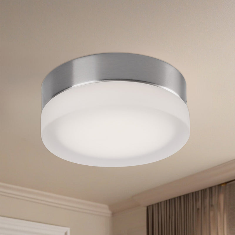Bedford 6" Flush Mount in Brushed Nickel/Frosted