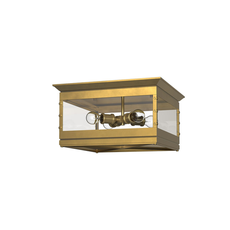 Douglas 18" 4-Light Flush Mount in Vintage Brass