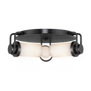 Wynwood 17" 3-Light Flush Mount in Urban Bronze/Glossy Opal