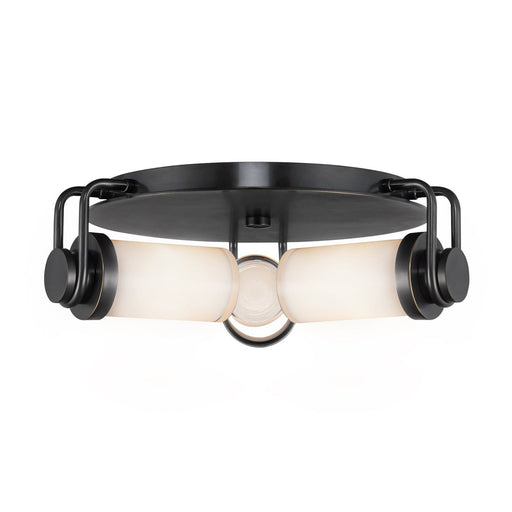Wynwood 17" 3-Light Flush Mount in Urban Bronze/Glossy Opal