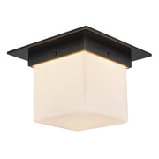 Mineral 5" (8" Width) Flush Mount in Urban Bronze/Opal Glass