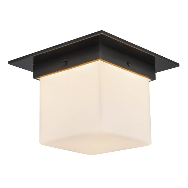 Mineral 5" (8" Width) Flush Mount in Urban Bronze/Opal Glass