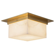 Mineral 5" (11" Width) Flush Mount in Patina Brass/Alabaster