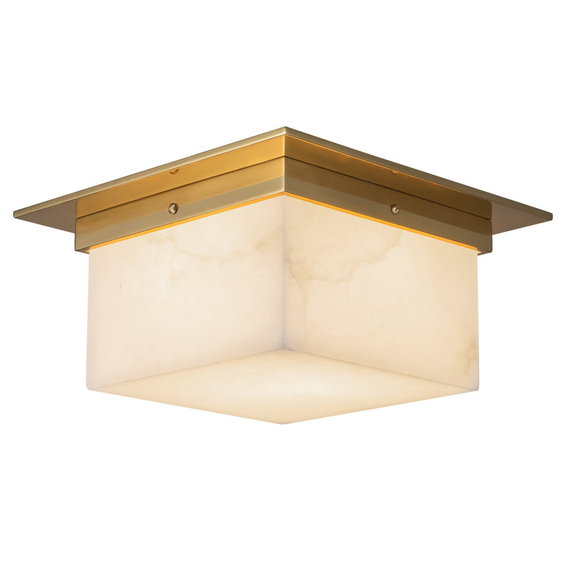 Mineral 5" (11" Width) Flush Mount in Patina Brass/Alabaster