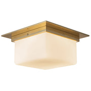 Mineral 5" (11" Width) Flush Mount in Patina Brass/Opal Glass