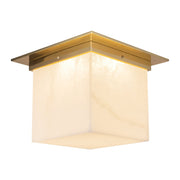 Mineral 8" (11" Width) Flush Mount in Patina Brass/Alabaster