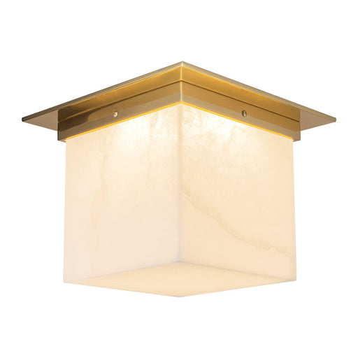 Mineral 8" (11" Width) Flush Mount in Patina Brass/Alabaster