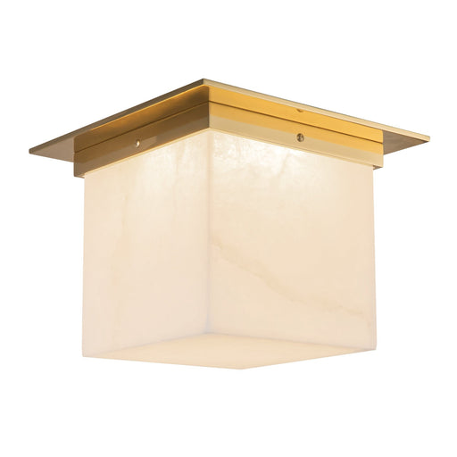 Mineral 8" (11" Width) Flush Mount in Patina Brass/Alabaster