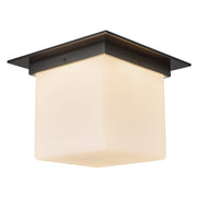 Mineral 8" (11" Width) Flush Mount in Urban Bronze/Opal Glass