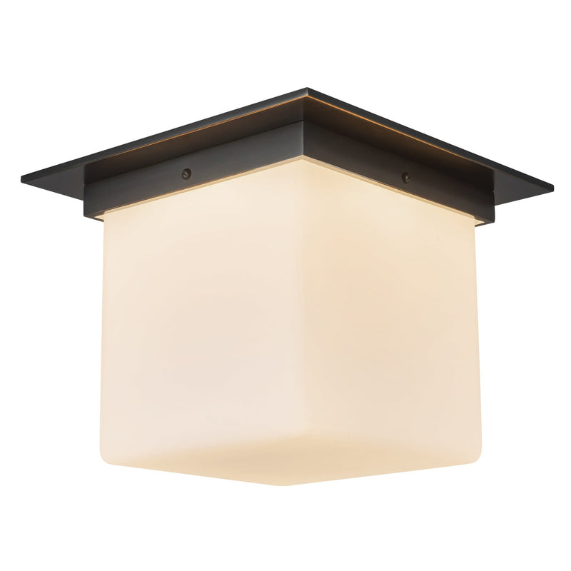 Mineral 8" (11" Width) Flush Mount in Urban Bronze/Opal Glass