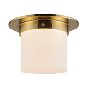 Mineral 5" (8" Diameter) Flush Mount in Patina Brass/Opal Glass