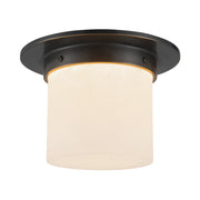 Mineral 5" (8" Diameter) Flush Mount in Urban Bronze/Alabaster