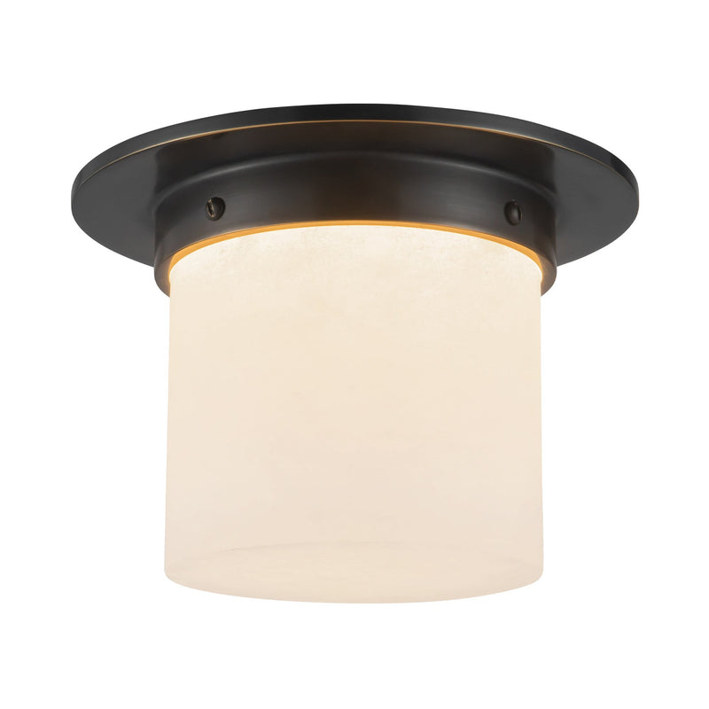 Mineral 5" (8" Diameter) Flush Mount in Urban Bronze/Alabaster