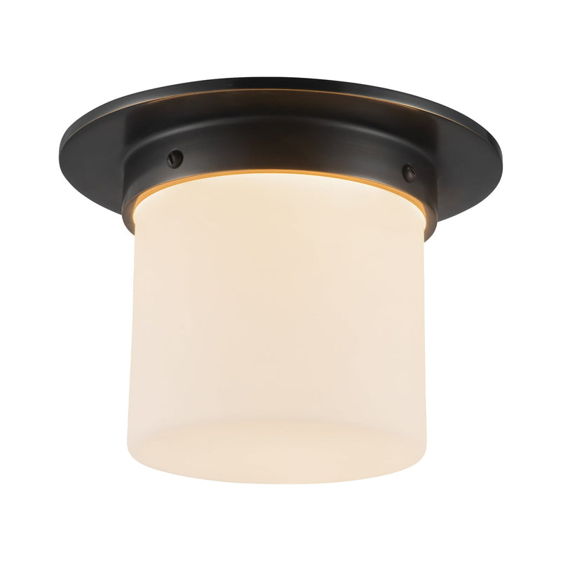 Mineral 5" (8" Diameter) Flush Mount in Urban Bronze/Opal Glass
