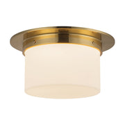 Mineral 5" (11" Diameter) Flush Mount in Patina Brass/Opal Glass