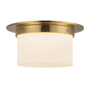 Mineral 5" (11" Diameter) Flush Mount in Patina Brass/Opal Glass