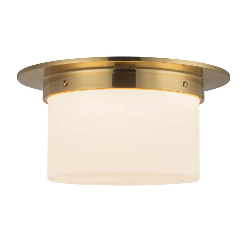 Mineral 5" (11" Diameter) Flush Mount in Patina Brass/Opal Glass