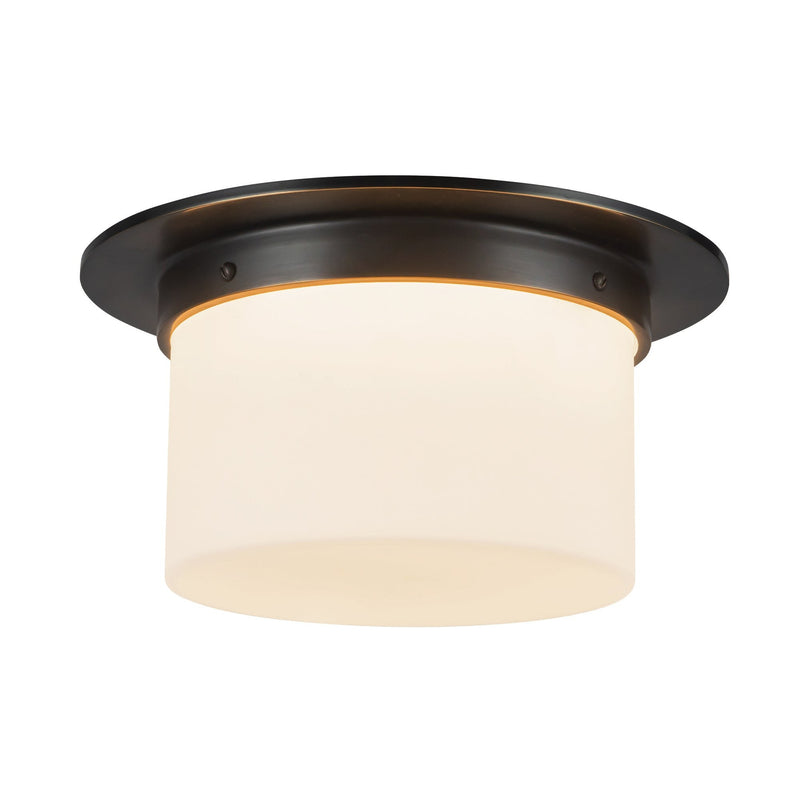 Mineral 5" (11" Diameter) Flush Mount in Urban Bronze/Opal Glass