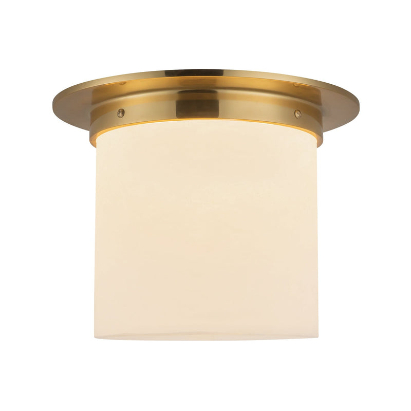 Mineral 8" (11" Diameter) Flush Mount in Patina Brass/Alabaster