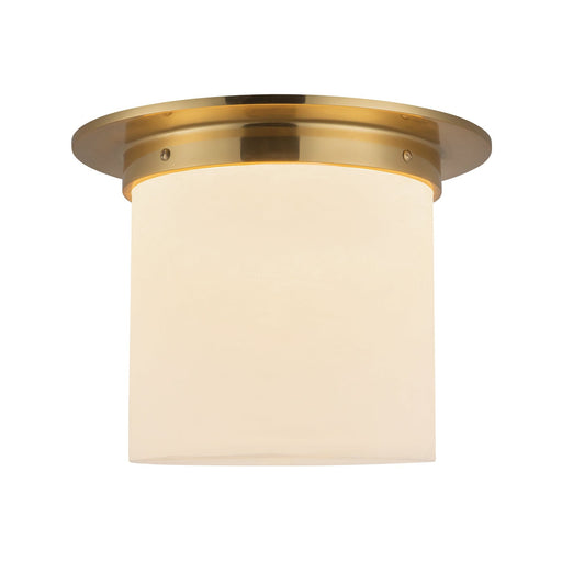 Mineral 8" (11" Diameter) Flush Mount in Patina Brass/Alabaster