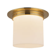 Mineral 8" (11" Diameter) Flush Mount in Patina Brass/Opal Glass