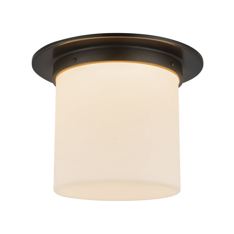 Mineral 8" (11" Diameter) Flush Mount in Urban Bronze/Opal Glass