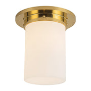 Mineral 8" (8" Diameter) Flush Mount in Patina Brass/Opal Glass