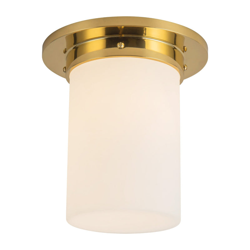 Mineral 8" (8" Diameter) Flush Mount in Patina Brass/Opal Glass