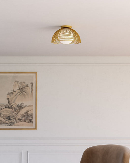 Haven 12" Flush Mount in Gold/Opal Matte Glass