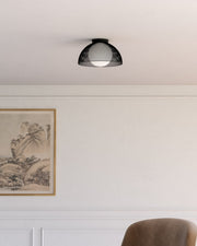 Haven 12" Flush Mount in Matte Black/Opal Matte Glass