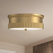 Rue 14" 3-Light Flush Mount in Brushed Gold