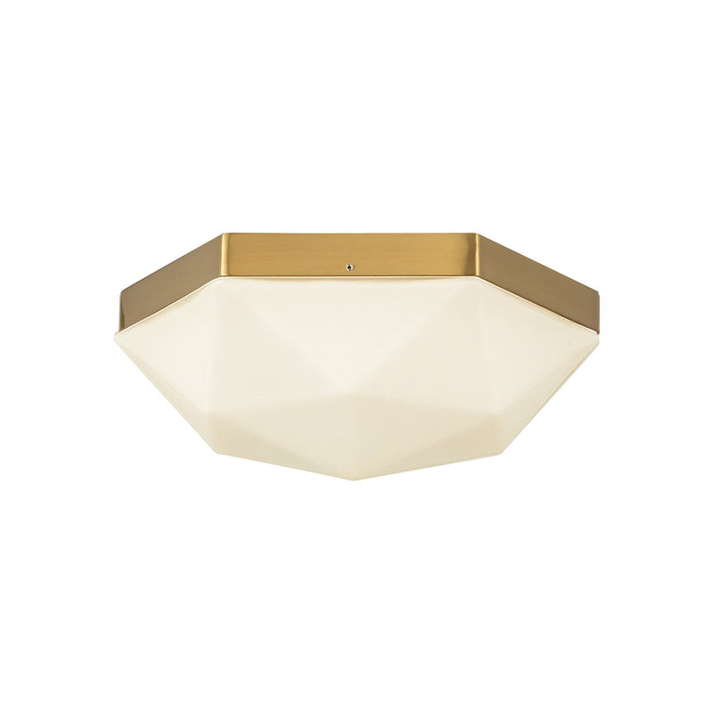 Krysta 12" 2-Light Flush Mount in Brushed Gold/Opal Glass