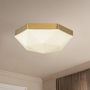 Krysta 12" 2-Light Flush Mount in Brushed Gold/Opal Glass