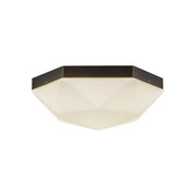 Krysta 12" 2-Light Flush Mount in Matte Black/Opal Glass
