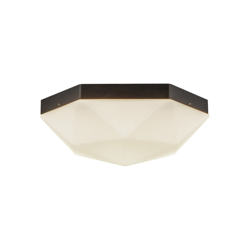 Krysta 12" 2-Light Flush Mount in Matte Black/Opal Glass