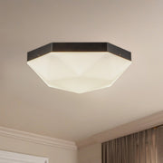 Krysta 12" 2-Light Flush Mount in Matte Black/Opal Glass