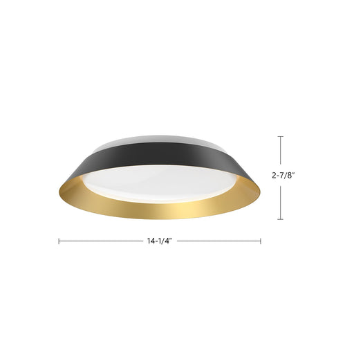 Jasper 14" Flush Mount in Black/Gold