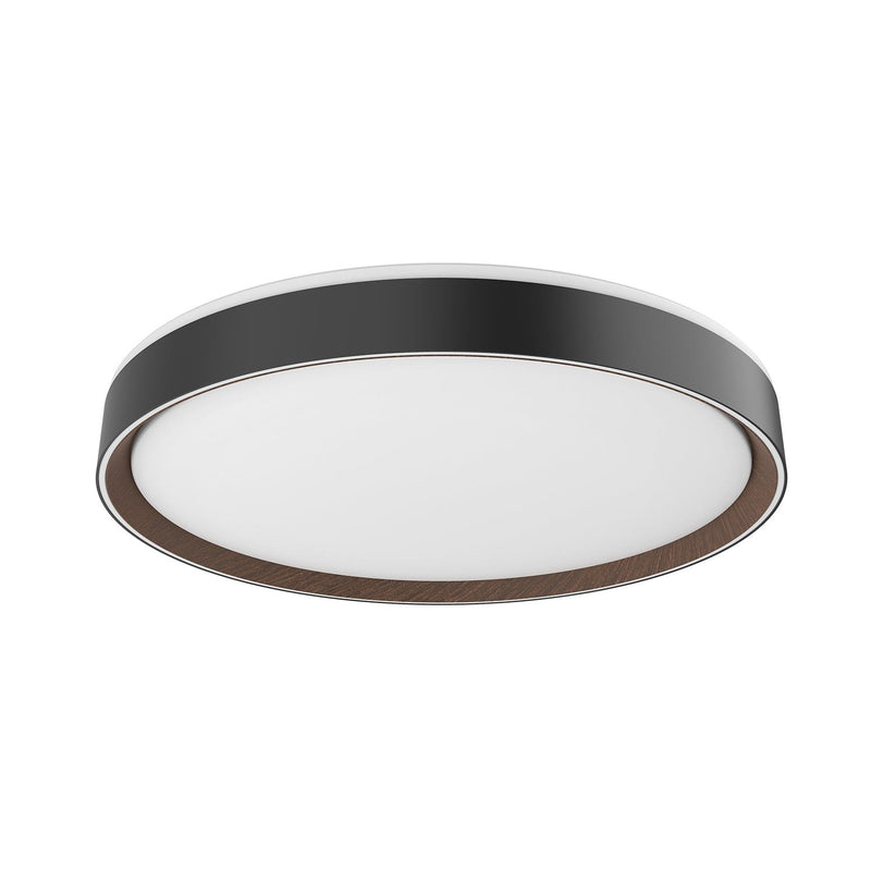 Essex 20" Flush Mount in Black/Walnut