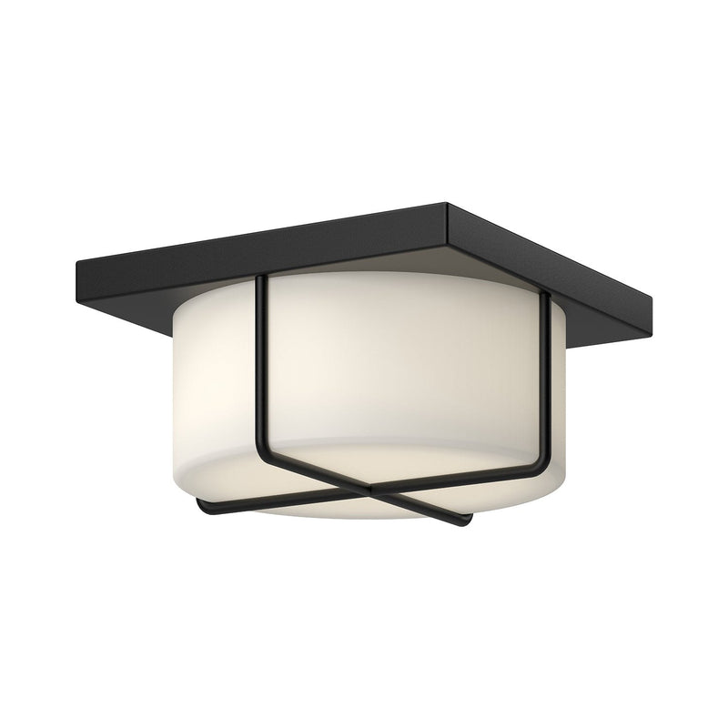 Regalo 10" Flush Mount in Black/Opal Glass