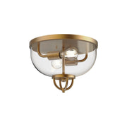 Lancaster 13" 2-Light Flush Mount in Aged Gold