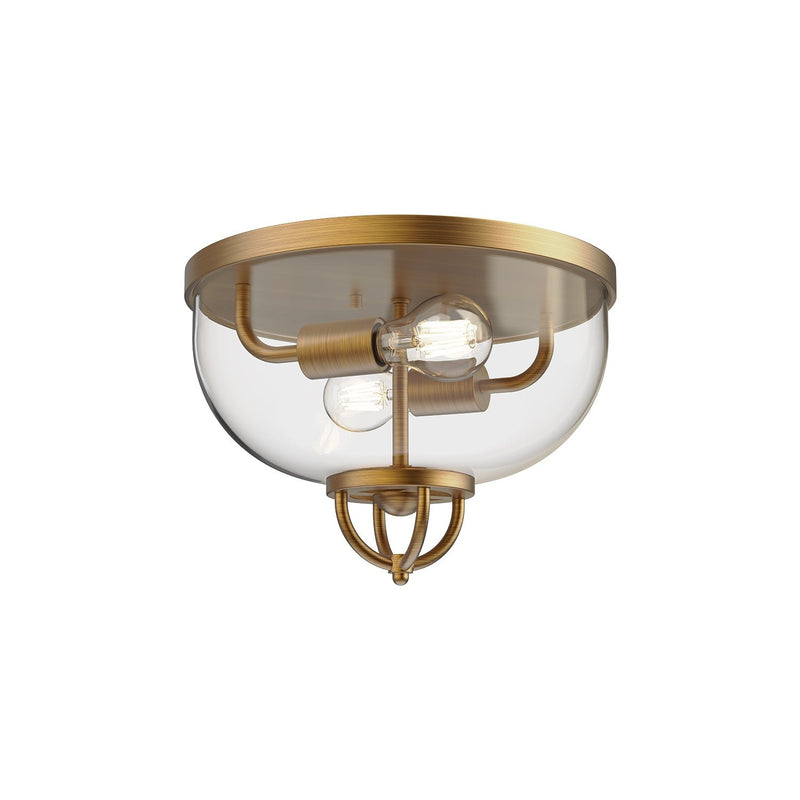Lancaster 13" 2-Light Flush Mount in Aged Gold